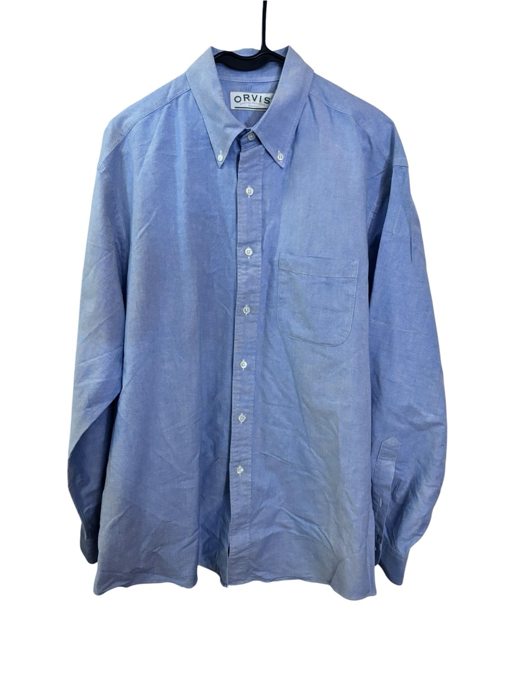 100% Cotton Preppy Orvis Men’s Light Blue Button-Down Oxford Shirt | Size XL